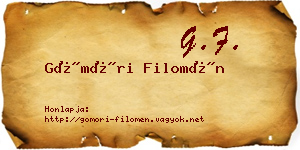 Gömöri Filomén névjegykártya